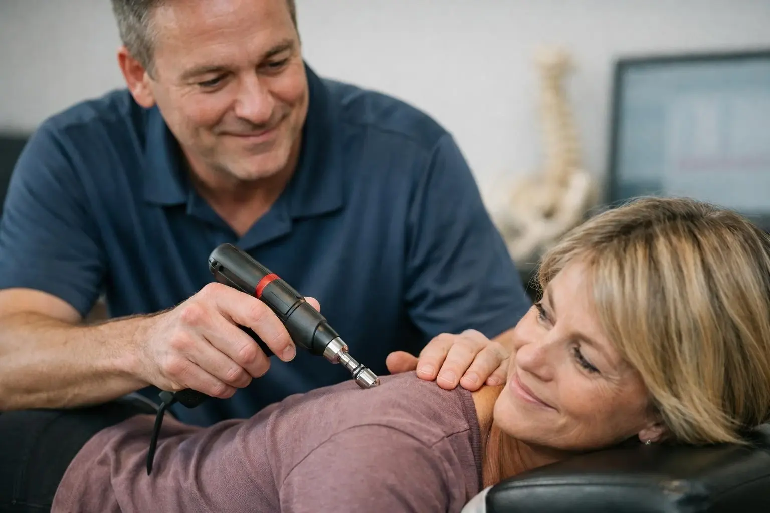 Impulse Adjusting Instrument in Chiropractor: Impulse Adjusting Instrument is a handheld, FDA-cleared chiropractic tool th...